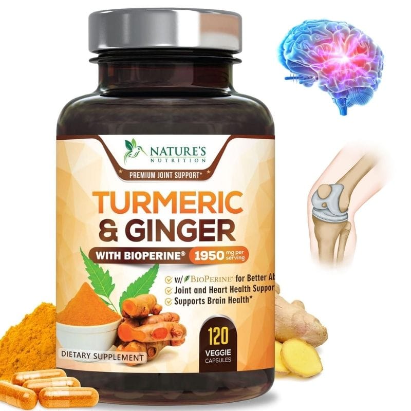 „Turmeric & Ginger – ბუნებრივი ფორმულა გულის ჯანმრთელობისთვის, კურკუმა და ჯანჯაფილი ბიოპერინით, Nature’s Nutrition“