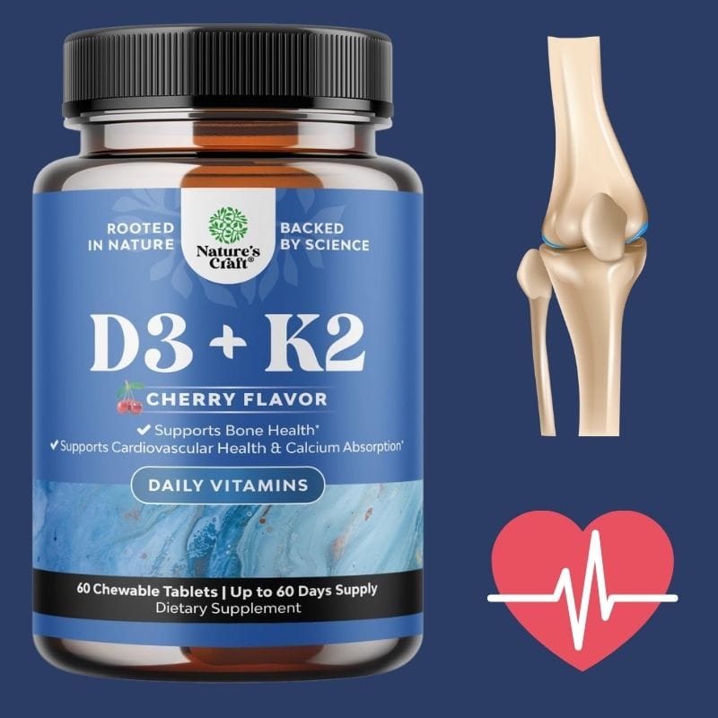 ვიტამინები D3 და K2 (Vitamin D3 + K2) – იმუნური სისტემის, ძვლების და გულ-სისხლძარღვთა ჯანმრთელობის მხარდაჭერისთვის – ამერიკული მწვანე აფთიაქი