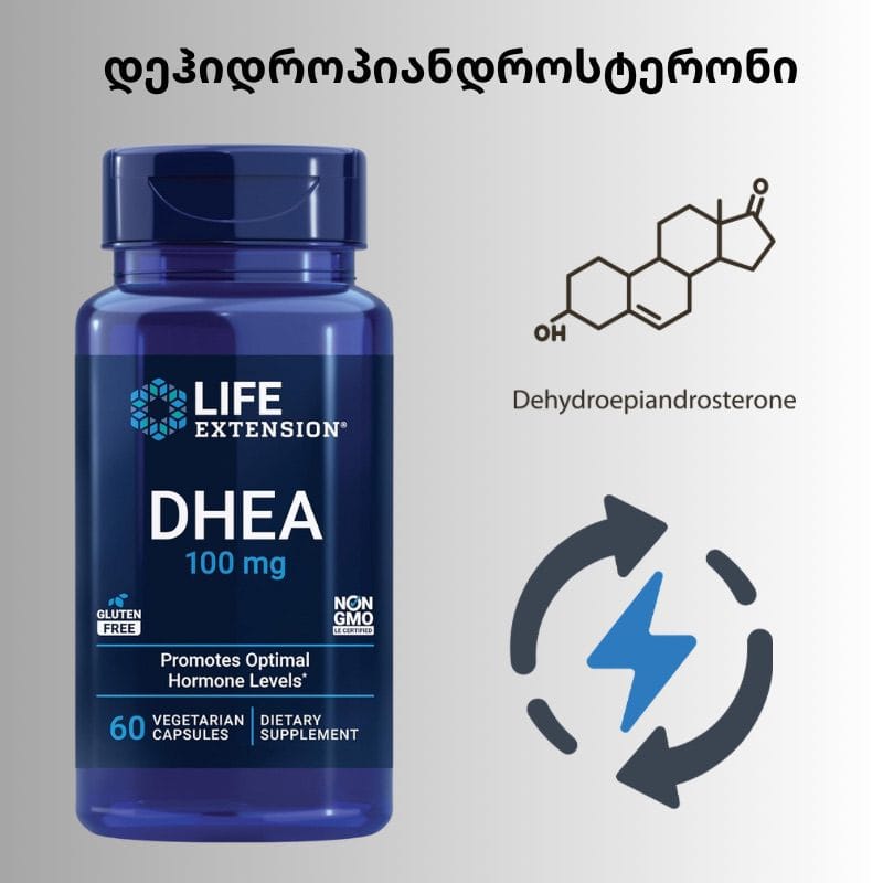DHEA — დეჰიდროპიანდროსტერონი -(Dehydroepiandrosterone) ჰორმონალური ბალანსის, ენერგიის, მენტალური სიწმინდისა და ძვალსახსროვანი სისტემის ბუნებრივი სტიმულატორი — ამერიკული მწვანე აფთიაქი