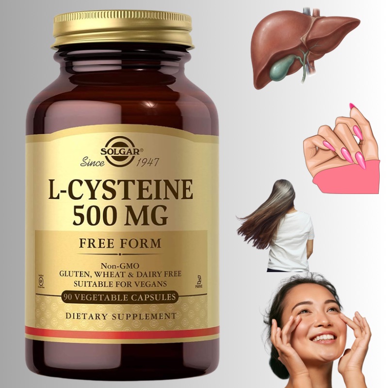 L-ცისტეინი 500 მგ, Solgar Free Form 90 ვეგეტარიანული კაფსულა – თმის, კანისა და ფრჩხილების მხარდაჭერა, ანტიოქსიდანტი, ღვიძლის მხარდაჭერა – ამერიკული მწვანე აფთიაქი