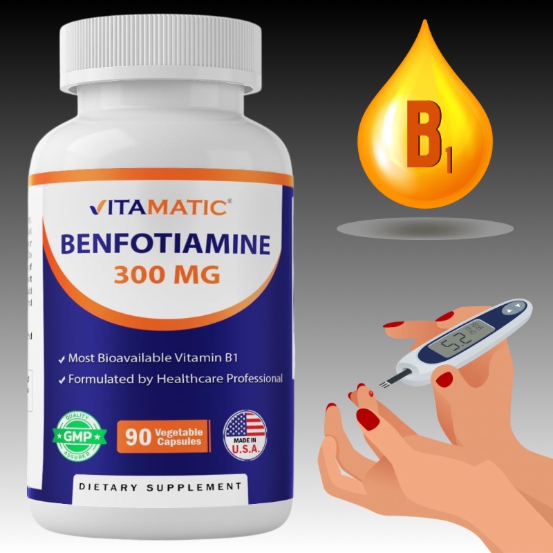 ბენფოტიამინი 300 მგ — Benfotiamine 300 mg, 90 ვეგეტარიანული კაფსულა — ამერიკული მწვანე აფთიაქი